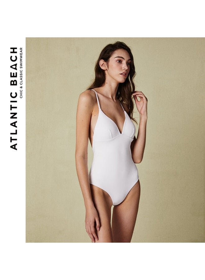 Atlanticbeach One-piece Swimsuit For Women, Tummy Control Slimming Spaghetti Strap Swimwear For Summer One-piece Swimsuit For Hot Springs Vacation 2025 - Image 3