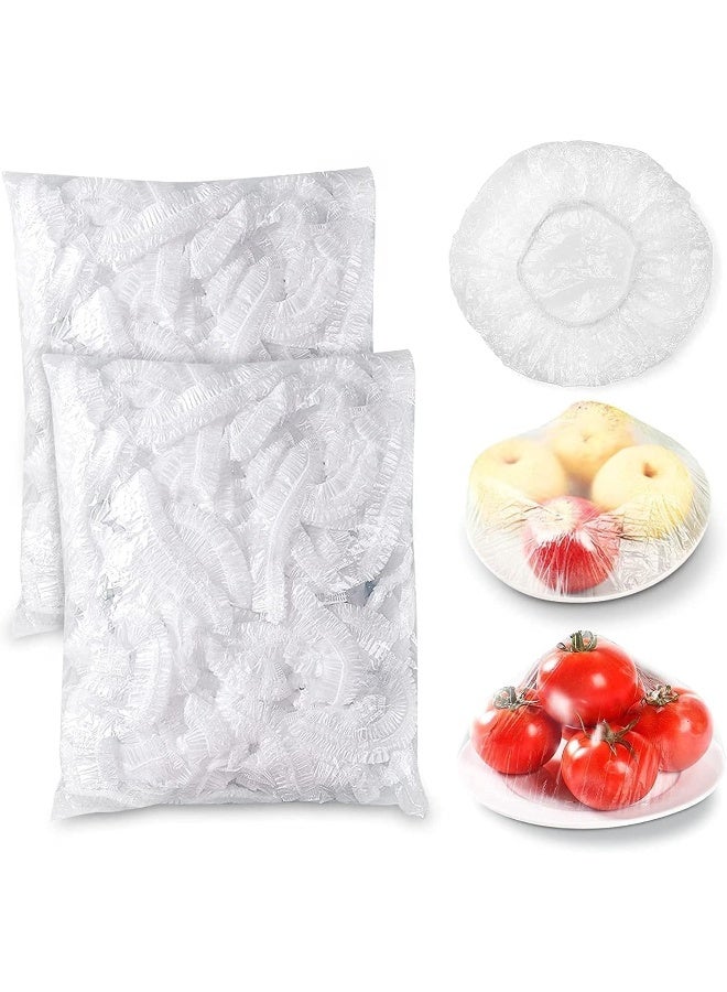 MOMENT 200 Pieces Fresh Keeping Bags Elastic Food Storage Covers Plate Bowl Covers Reusable Clear Stretch Plastic Covers For Bowls Drawstring Storage Bags For Family Outdoor Picnic Wrap Lid - Image 1