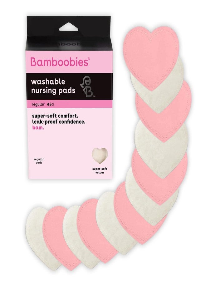 Bamboobies Women’s Nursing Pads, Reusable and Washable for Daily Use, Leak-Proof Pads for Breastfeeding, Pink, 12 Pads - Image 1