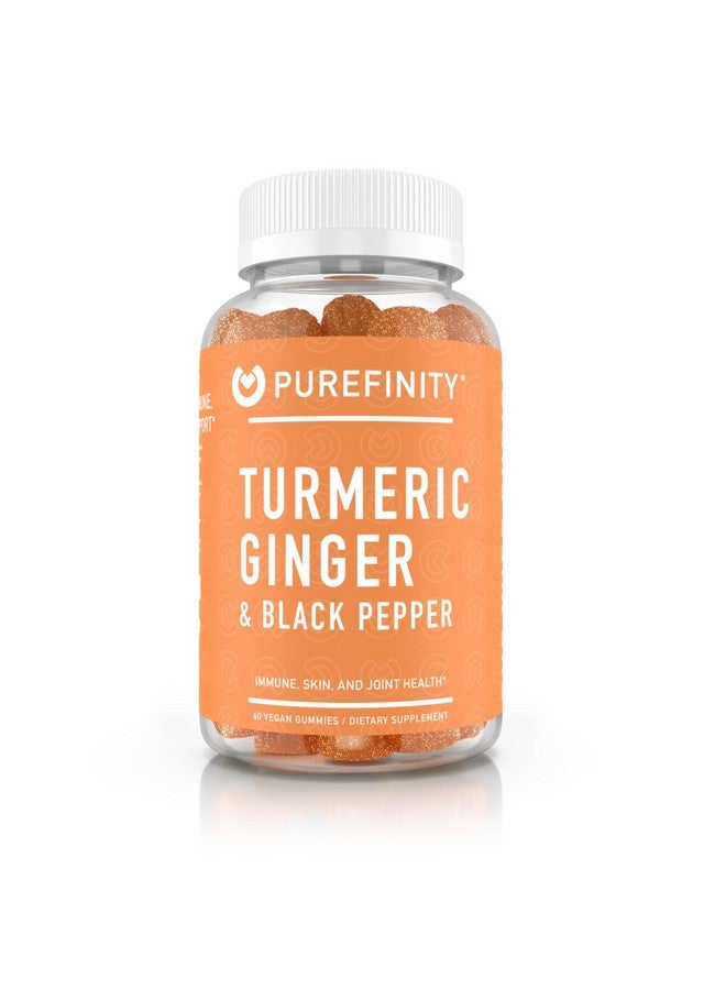 PUREFINITY Turmeric and Ginger Supplement Gummies with Black Pepper, Joint Support Curcumin Chewables with Delicious Flavor - Gluten Free, Non-GMO, Vegan, 60 Count - Image 1