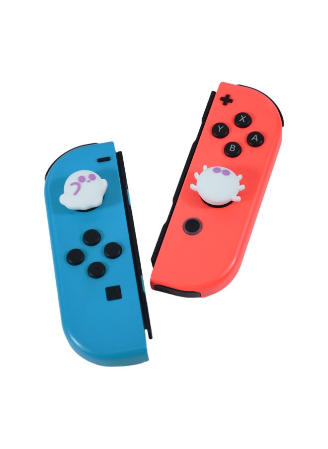 Generic For Nintendo Switch Ghost Spider Rocker Cap Handle Silicone Anti-slip Gaming Rocker Protection Halloween-Product Color:Purple Spider On Black Background (1 Pack)  - Image 2