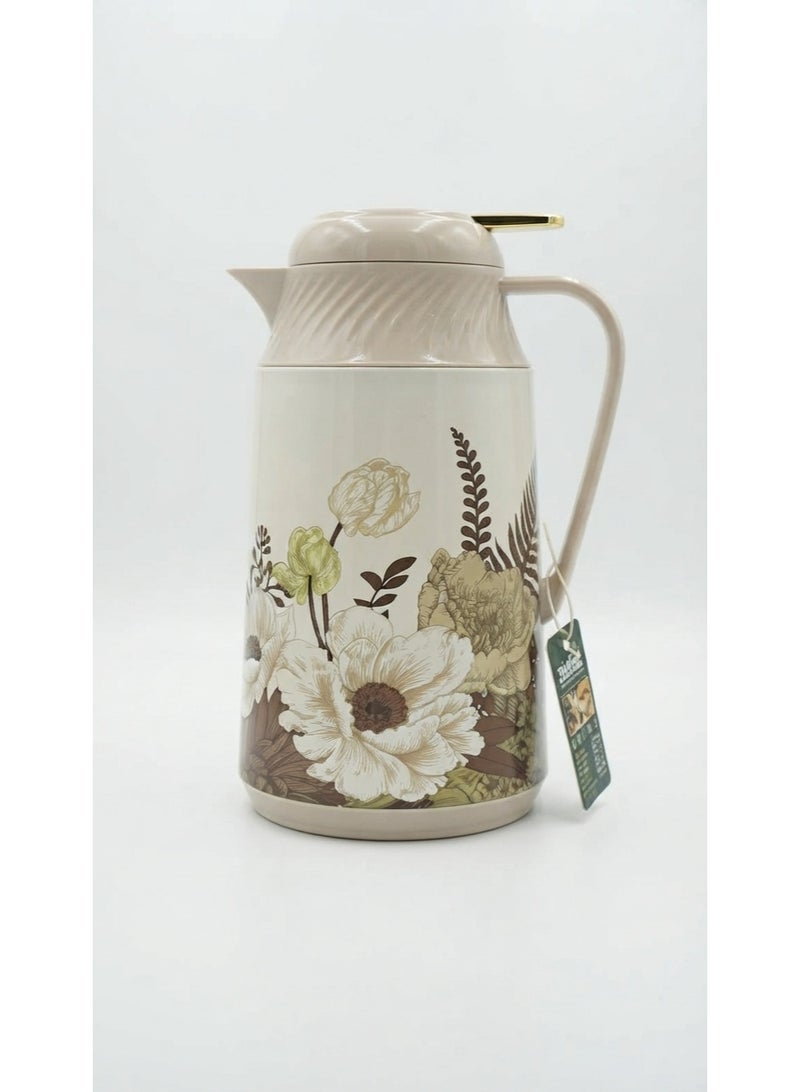 Sultan Aesthetic Floral Thermal Carafe - Insulated Coffee & Tea Thermos Flask with Handle - Image 1