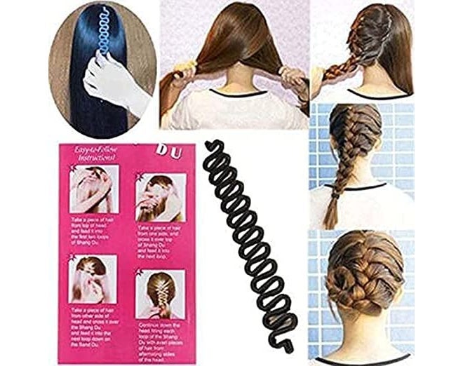 TINY DEAL Banana Bumpits Puff Maker Hairstyle Accessory, Hair Clip Hair Styling Tool Hair Styling Clip Hair Braider Twist Maker Braid Tool for Women and Girls - Image 3