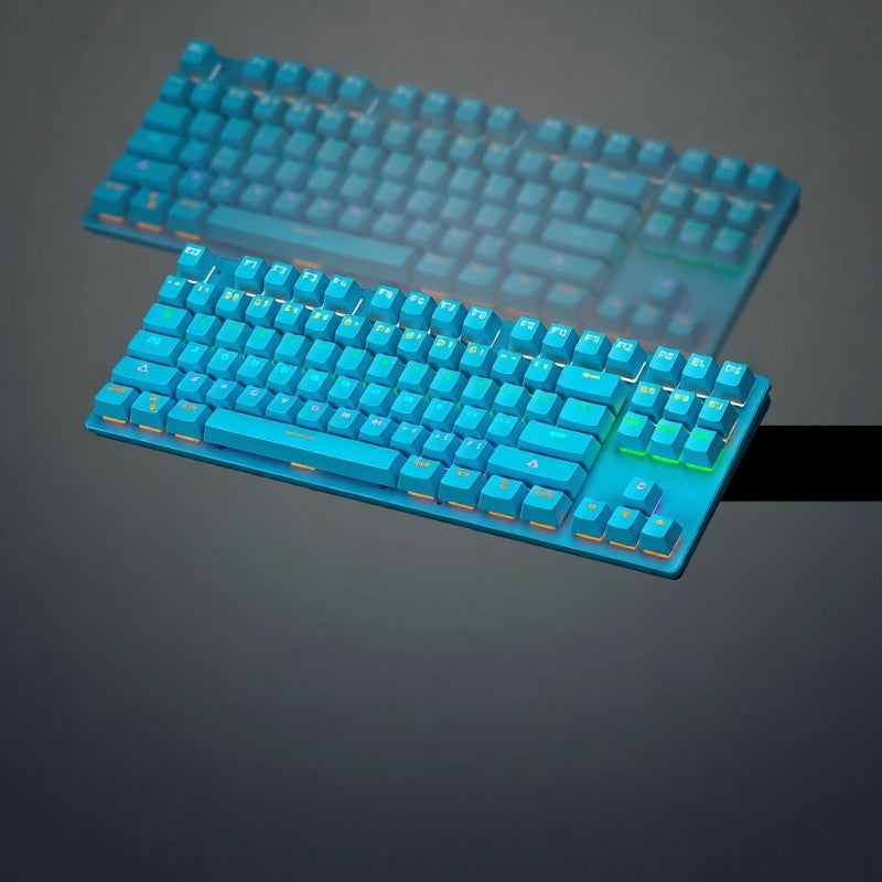 Mechanical Wired Keyboard: 87-key Compact Design - Blue Switch With Crisp Typing Feel - Mixed Light 9 Luminous Effects for Gaming and Office Use - Image 4