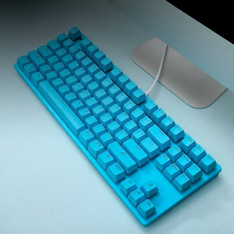 Mechanical Wired Keyboard: 87-key Compact Design - Blue Switch With Crisp Typing Feel - Mixed Light 9 Luminous Effects for Gaming and Office Use - Image 5