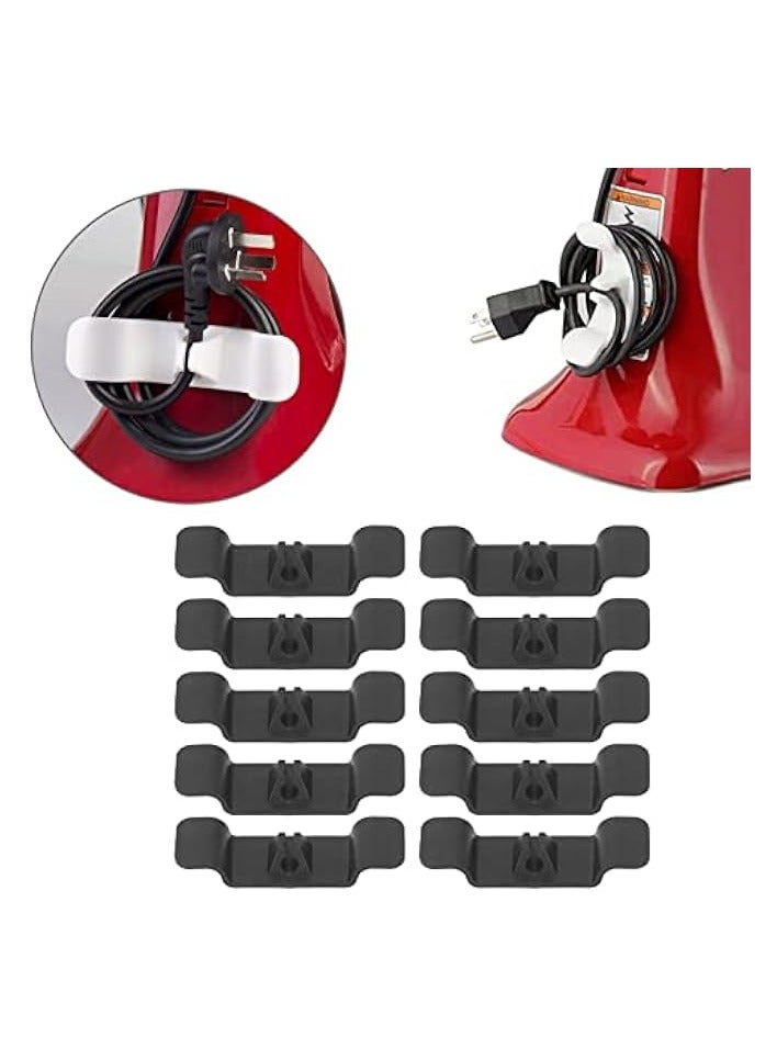 Sorandy 10Pcs Cable Wrapper Items Wire Keeper Cord Holder Cord Organizer Stick on Desk and Appliance Tidy Wrap Cord Keeper Cable Organization for Cooker Mixer Blender Air Fryer (Black)  - Image 2