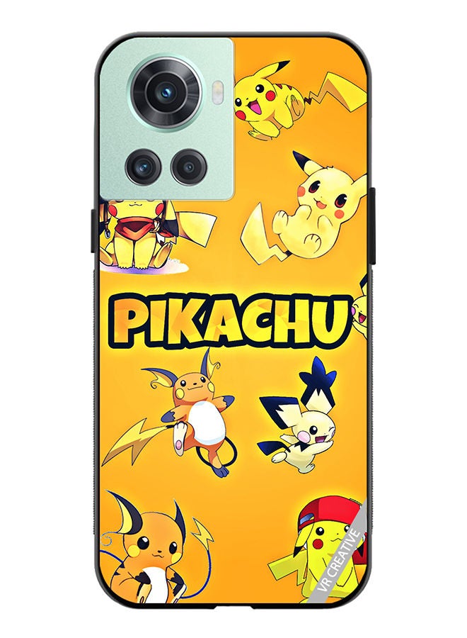 VR CREATIVE Protective Case Cover For OnePlus 10R Pikachu Surfing Design Multicolour - Image 1