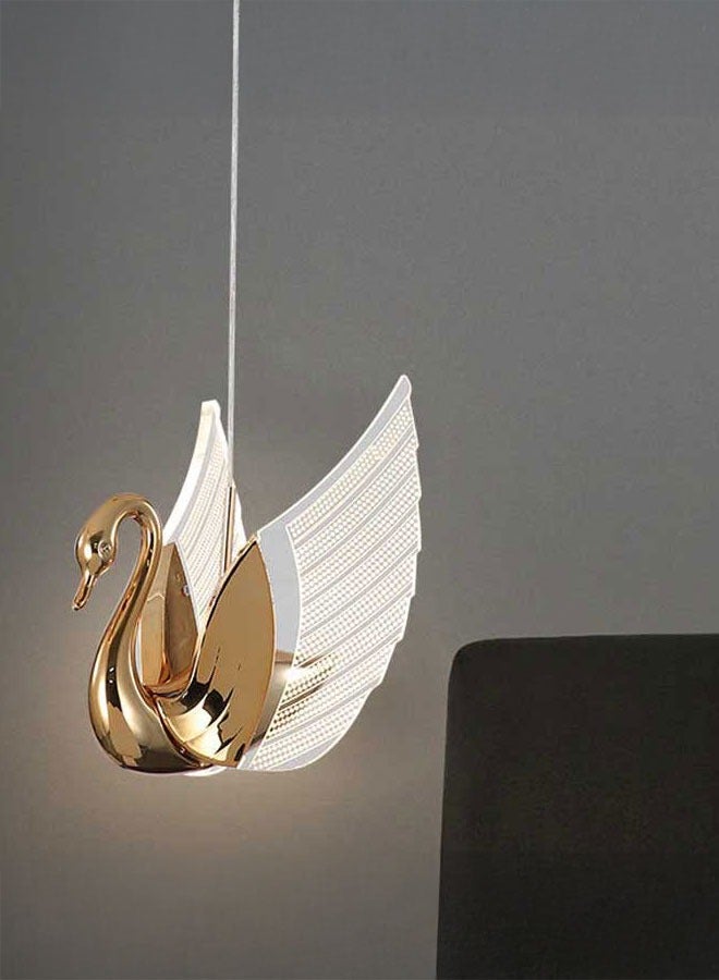ٍSiera Light Single swan pendant light with gold frame and clear acrylic size single warm light 7 watt P643 - Image 1