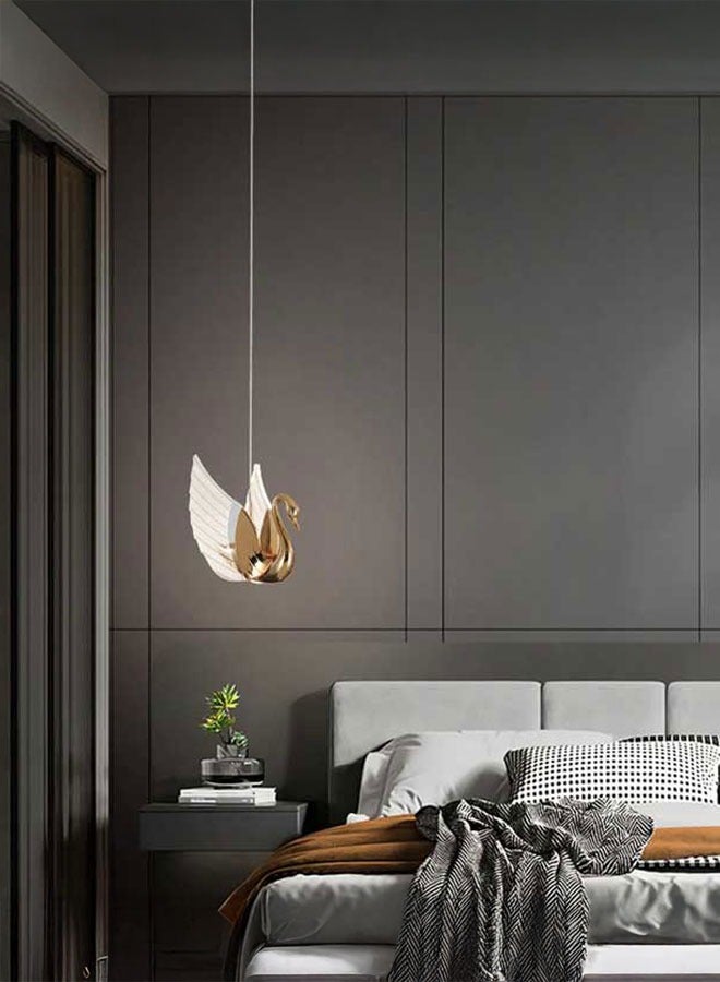 ٍSiera Light Single swan pendant light with gold frame and clear acrylic size single warm light 7 watt P643 - Image 4
