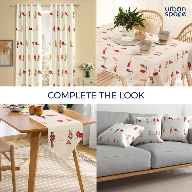 Urban Space 100% Cotton Dining Table Runner, Printed Anti Skid Runner for Dining Table, Center Table Runners for 4 Seater & 6 Seater Table (13" x 76", Humming Bird Red) - Image 3