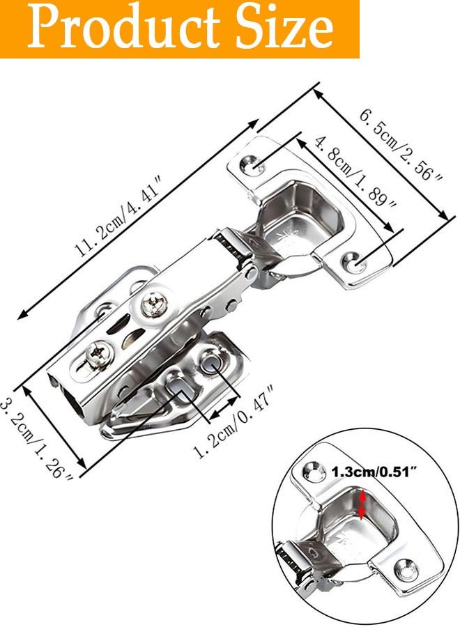 Cabinet Hinges, 4 Pack Soft Close Cupboard Wardrobe Door Hinges, Stainless Steel Folding Doors Hinge, Full Overlay Mute Cabinet Hinges with Mounting Screws for Kitchen Bathroom Bedroom - Image 2