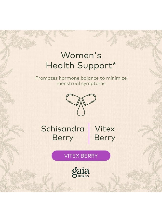 Gaia Herbs Gaia Herbs Cycle Support - Supports Hormone Balance & PMS Relief - Herbal Supplement with Vitex Berry & Schisandra - Free from Gluten, Dairy & Soy - 60 Vegan Capsules (30 Servings)  - Image 3