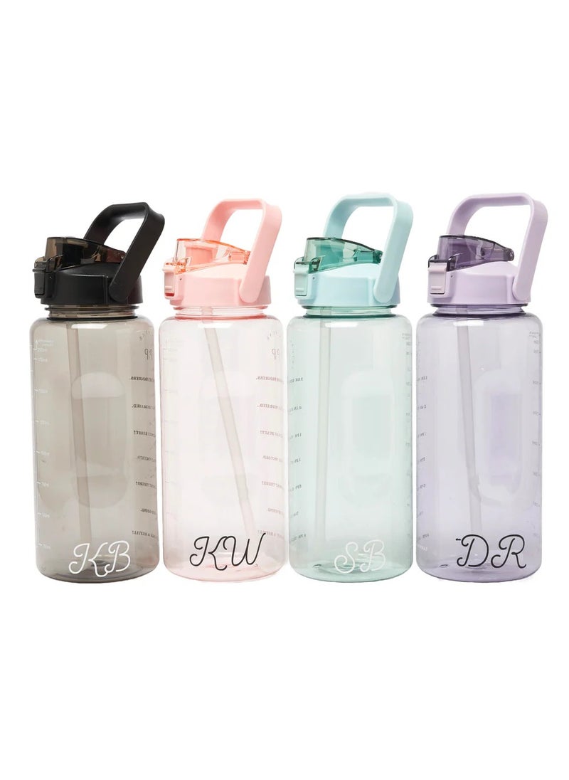 Prickly Pear - Tracker 2L Water Bottle With A Tracker Of Hydration From 9Am 9Pm Has Spring Loaded Dust Cap And Removable Straw And Durable Carry Handle Green - Image 1