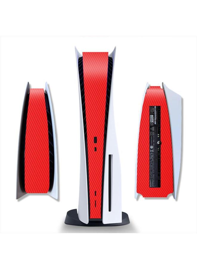 general PS5 Middle Bar All-inclusive Sticker Ps5 Side All-inclusive Film PS5 Middle Carbon Fiber All-inclusive Sticker-Color:PS5SDQB-000 Red Carbon Fiber - Image 1