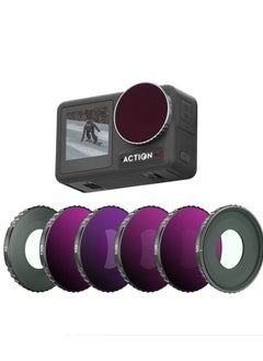 XICEN 6PCS ND Filter Kit Compatible with DJI Osmo Action 4, CPL UV ND8 ND16 ND32 ND64 Neutral Density Filter HD Optical Glass Multi Layer Coated Aluminum Alloy Frame for Action Camera Accessories  - Image 1