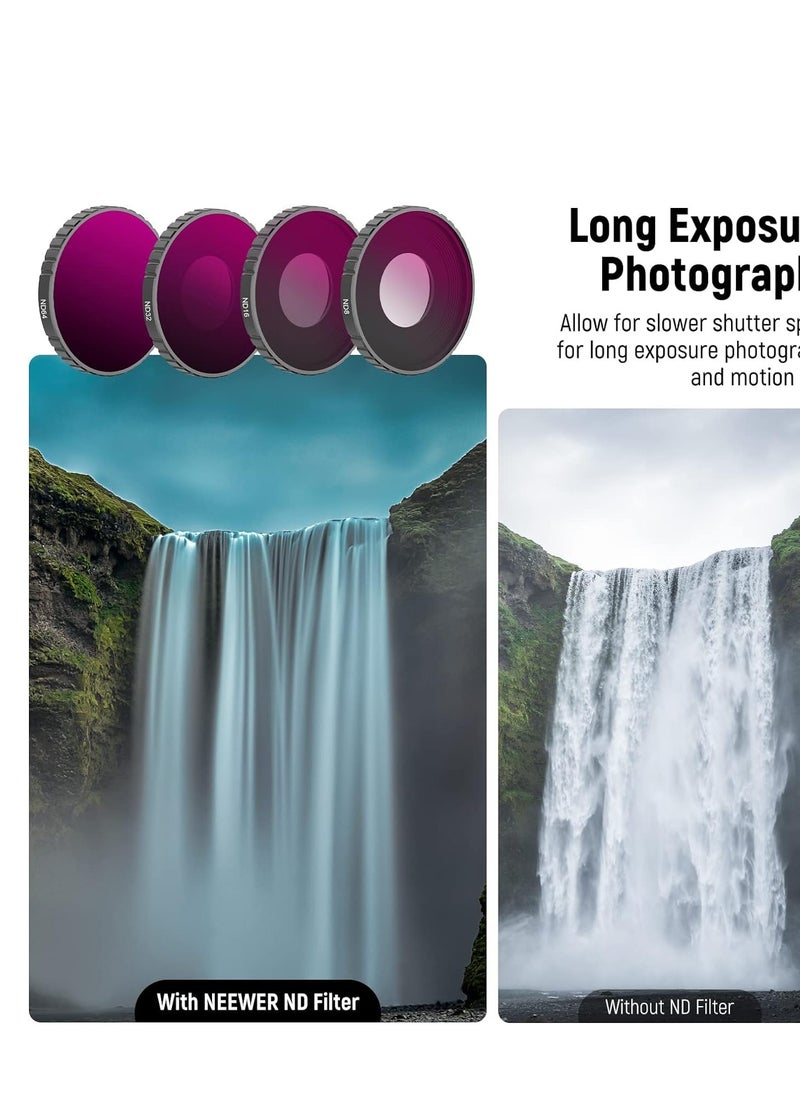 XICEN 6PCS ND Filter Kit Compatible with DJI Osmo Action 4, CPL UV ND8 ND16 ND32 ND64 Neutral Density Filter HD Optical Glass Multi Layer Coated Aluminum Alloy Frame for Action Camera Accessories  - Image 3