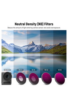 XICEN 6PCS ND Filter Kit Compatible with DJI Osmo Action 4, CPL UV ND8 ND16 ND32 ND64 Neutral Density Filter HD Optical Glass Multi Layer Coated Aluminum Alloy Frame for Action Camera Accessories  - Image 4