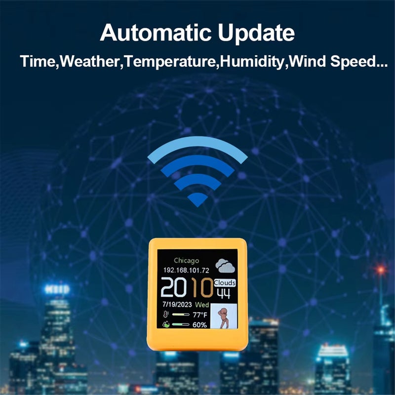 Desktop Animated Weather Clock WiFi Desktop Clock Animated Weather Clock Gift Creative Ornament Multi-functional weather station station - Image 4