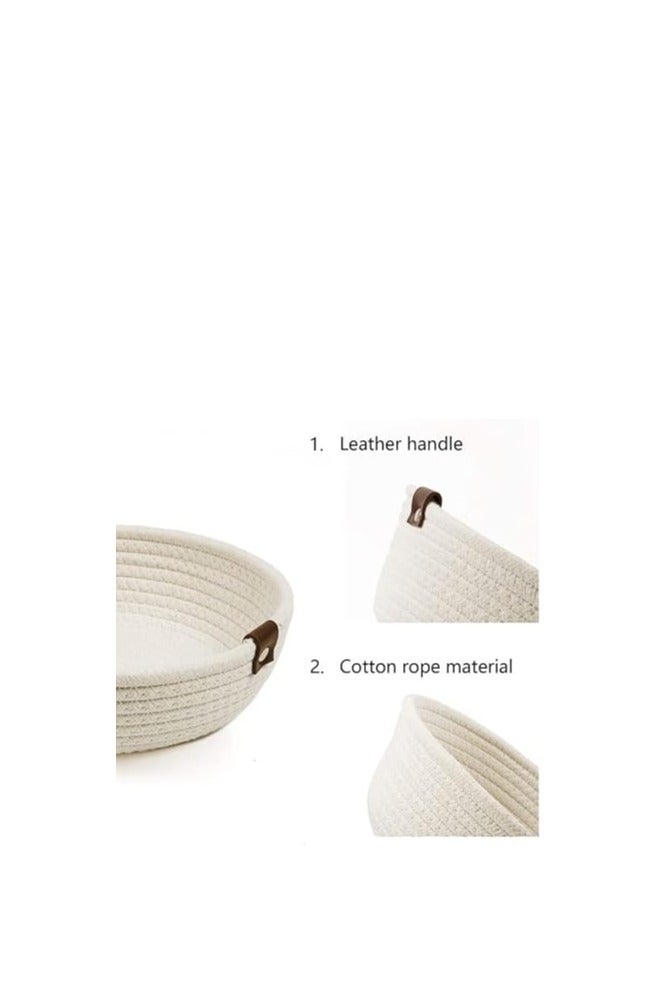 3 Piece Set of Small Basket Cotton Rope Basket Woven Storage Basket for Kids Home Decoration,  Basket Organizer Tabletop Basket Container - Image 2