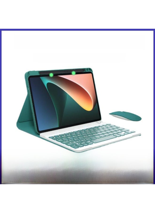 Generic - Digital Computer/tablet Protective Case Tablet Cover For Ipad Mini 1/2/3 Ipad Air 1/2 Galaxy Tab 4 7.0 Tab 4 8.0 10.1-Color:Sakura Powder + Keyboard + Bluetooth Mouse-Applicable Model:Millet 5 Pro 12.4 Inch - Image 1