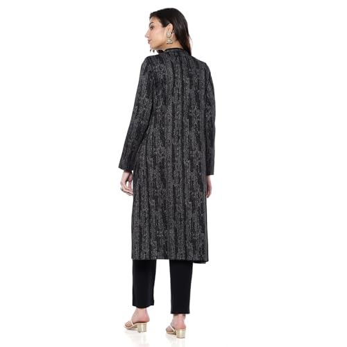 Biba Women's Black Polyester Straight Kurta Pants Set_42 - Image 5