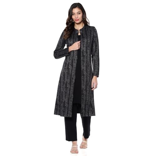 Biba Women's Black Polyester Straight Kurta Pants Set_42 - Image 1