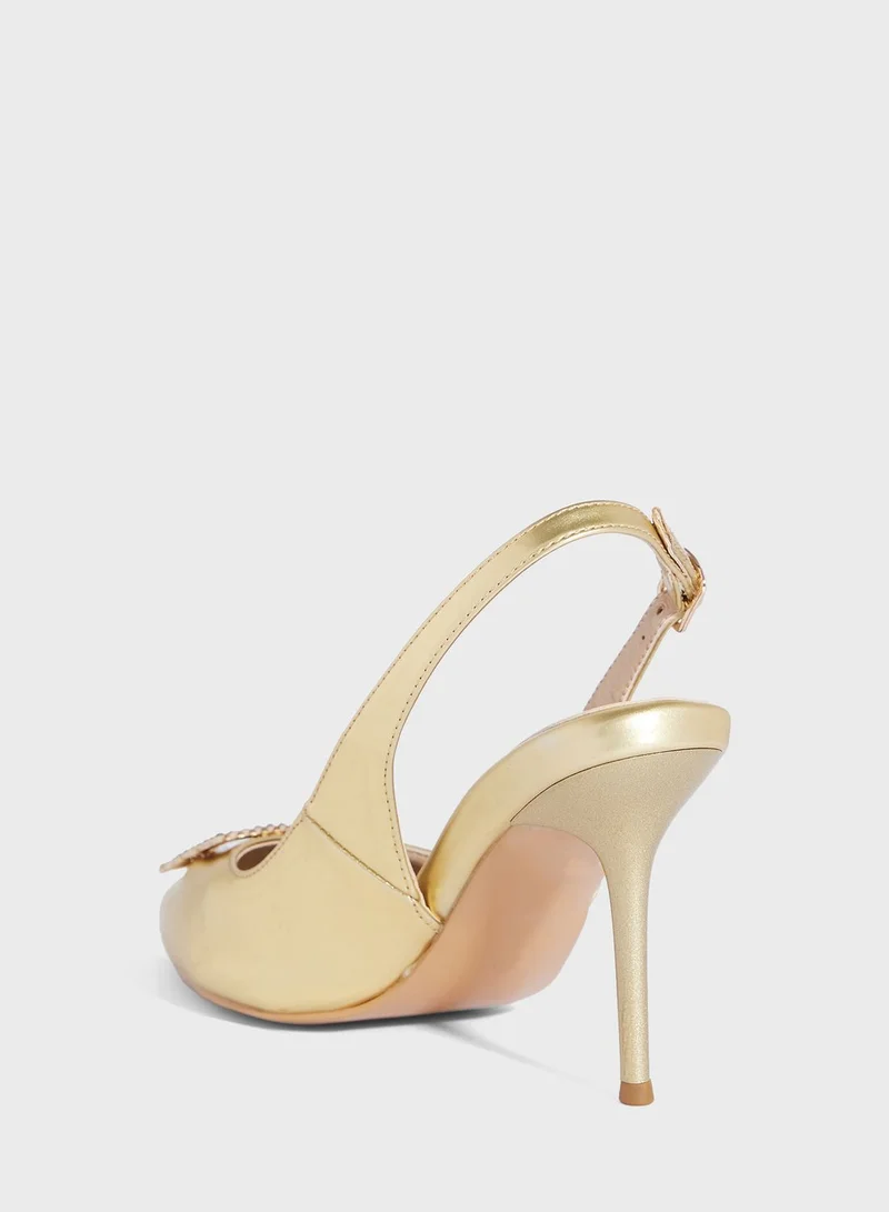 Ella Limited Edition High Heel Metallic Slingback Pump