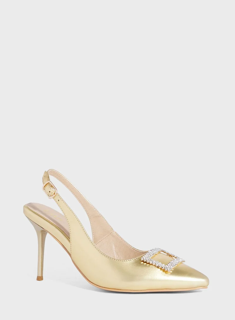 Ella Limited Edition High Heel Metallic Slingback Pump
