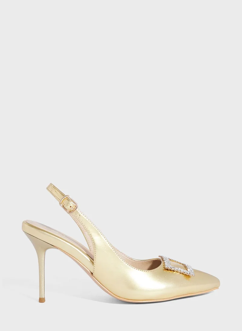 Ella Limited Edition High Heel Metallic Slingback Pump