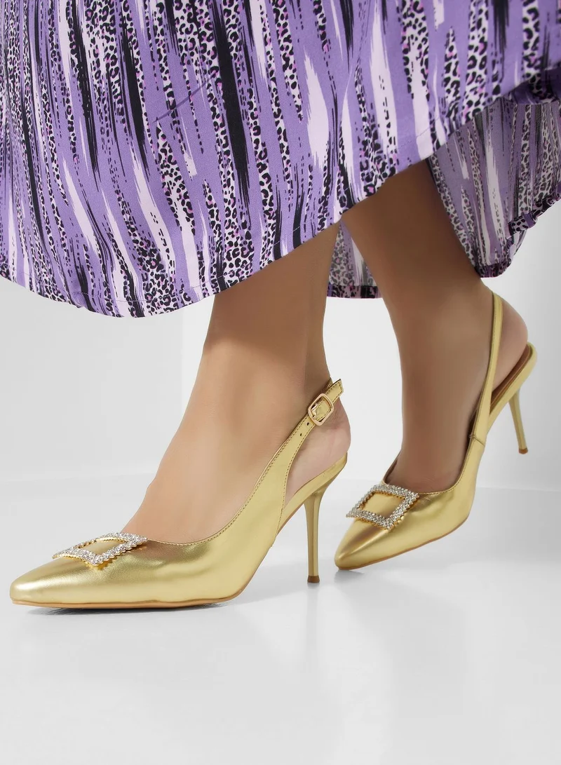 Ella Limited Edition High Heel Metallic Slingback Pump