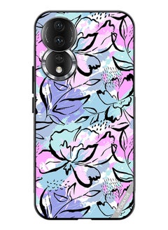 Protective Case Cover For Honor 80 Abstract Flowers Print Design Multicolour