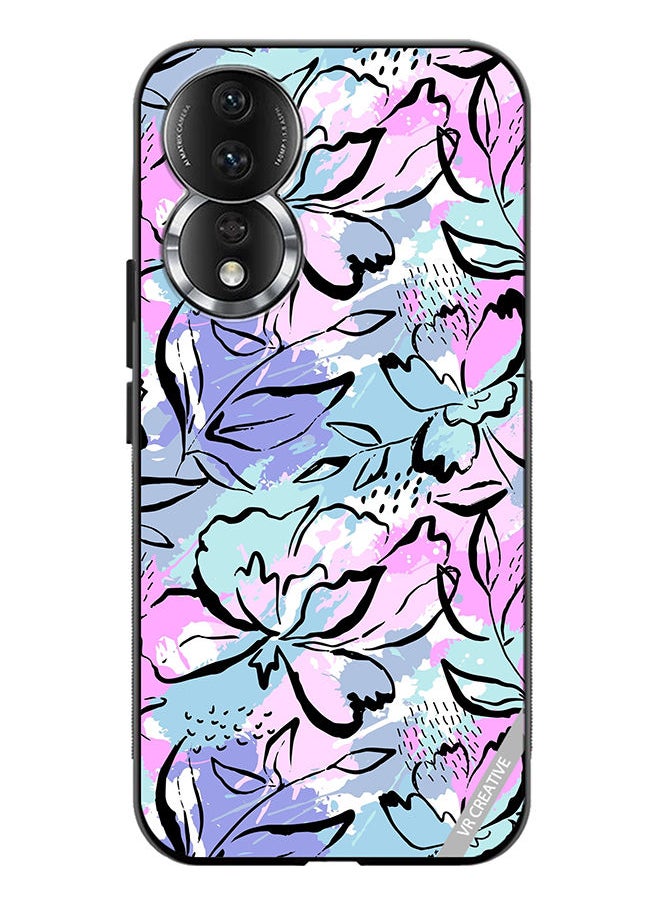 VR CREATIVE - Protective Case Cover For Honor 80 Abstract Flowers Print Design Multicolour - Image 1