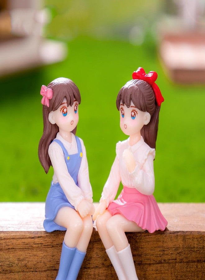 Spiaty Polyvinyl Chloride Creative Sweetheart Dolls Home, Car and Office Decor Figurine (Small, Multi, Set of 2) - Image 2