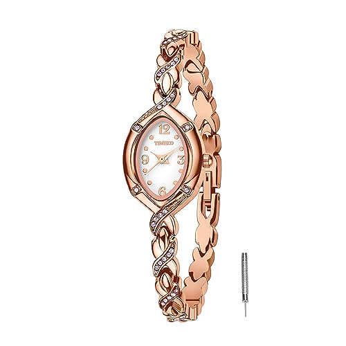 TIME100 Ladies Watch Bracelet Dial Ladies Quartz Stainless Steel Strap Bracelet Watch Waterproof（Gold） - Image 1