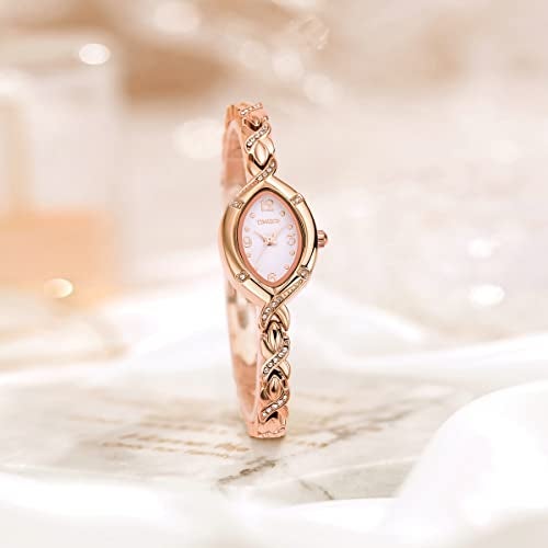 TIME100 Ladies Watch Bracelet Dial Ladies Quartz Stainless Steel Strap Bracelet Watch Waterproof（Gold） - Image 4