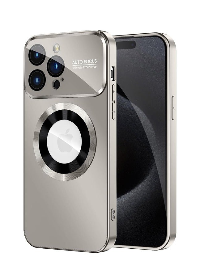 Beyond Magnetic Case Cover for iPhone 15 Pro Max with MagSafe and Camera Lens Protector, Shockproof Hard Case Cover (Grey+Black) - Image 1