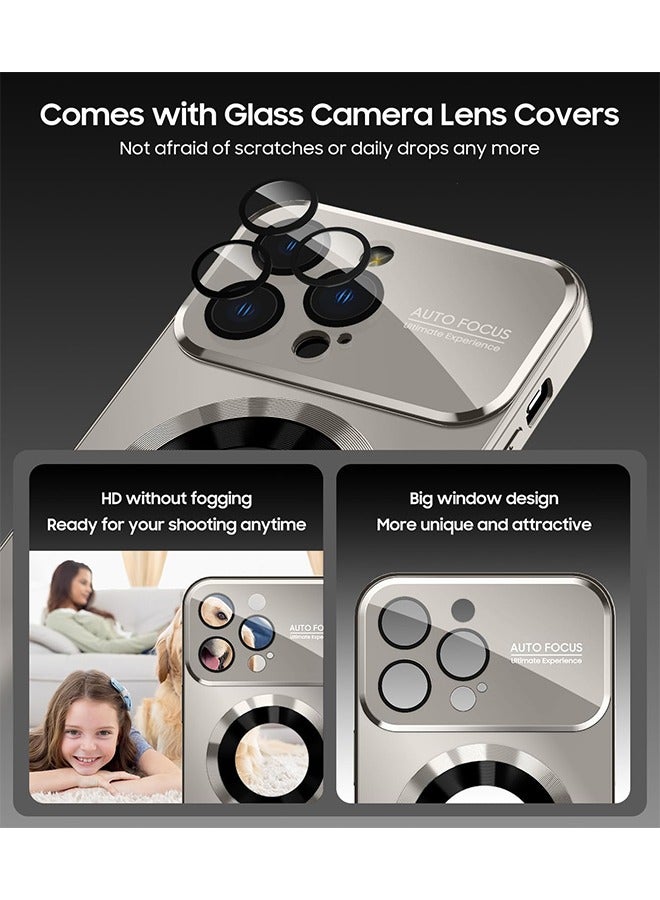 Beyond Magnetic Case Cover for iPhone 15 Pro Max with MagSafe and Camera Lens Protector, Shockproof Hard Case Cover (Grey+Black) - Image 5