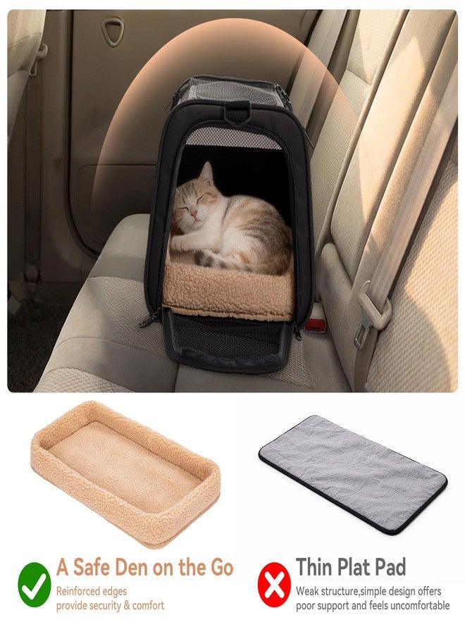 PETSFIT Soft-Sided Cat Carrier with Patented Safety Buckles, Lockable Zippers & Safety Tether,Escape-Resistant Travel Pet Carrier for Car Rides & Vet Visits, Airline Approved Under-Seat, Up to 12 lbs - Image 4