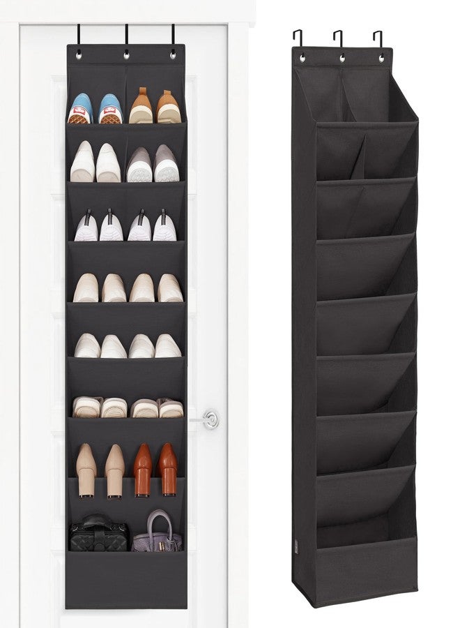 STORAGE MANIAC Over the Door Shoe Organizer Heavy-Duty Large Deep Pocket Hanging Shoe Organizer Shoe Rack Door Closet Shoe Organizer for Wall, Dorm & Narrow Door Storage Shoe Holder Black, 1 Pack - Image 1