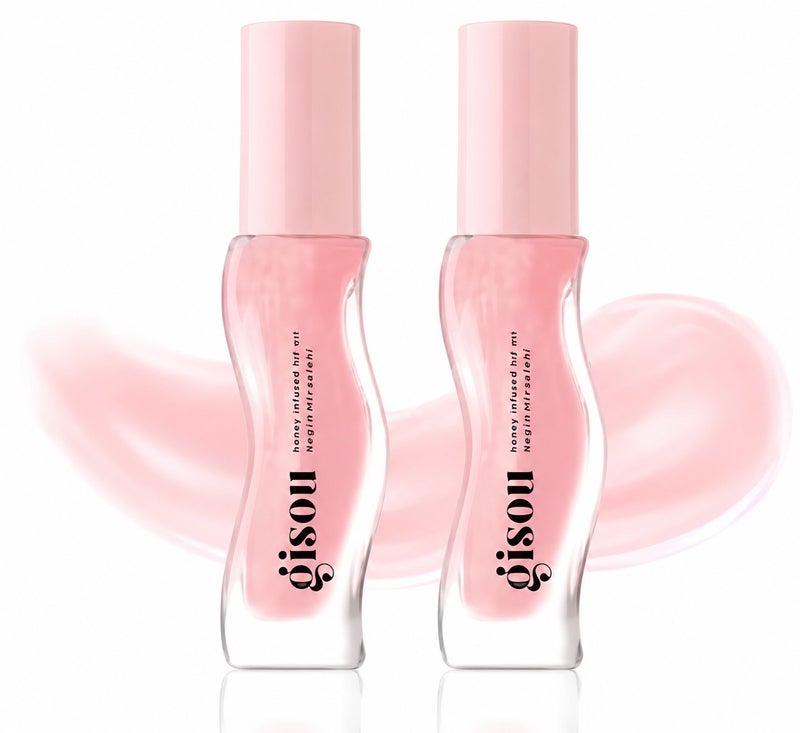 Gisou Pack of 2 Honey Watermelon Sugar Lip Oil 8ml – Infused Hydrating & Nourishing Lip Moisturizer for Dry Lips with High Shine, Smooth Finish & Clear Pink Shimmer - Image 1