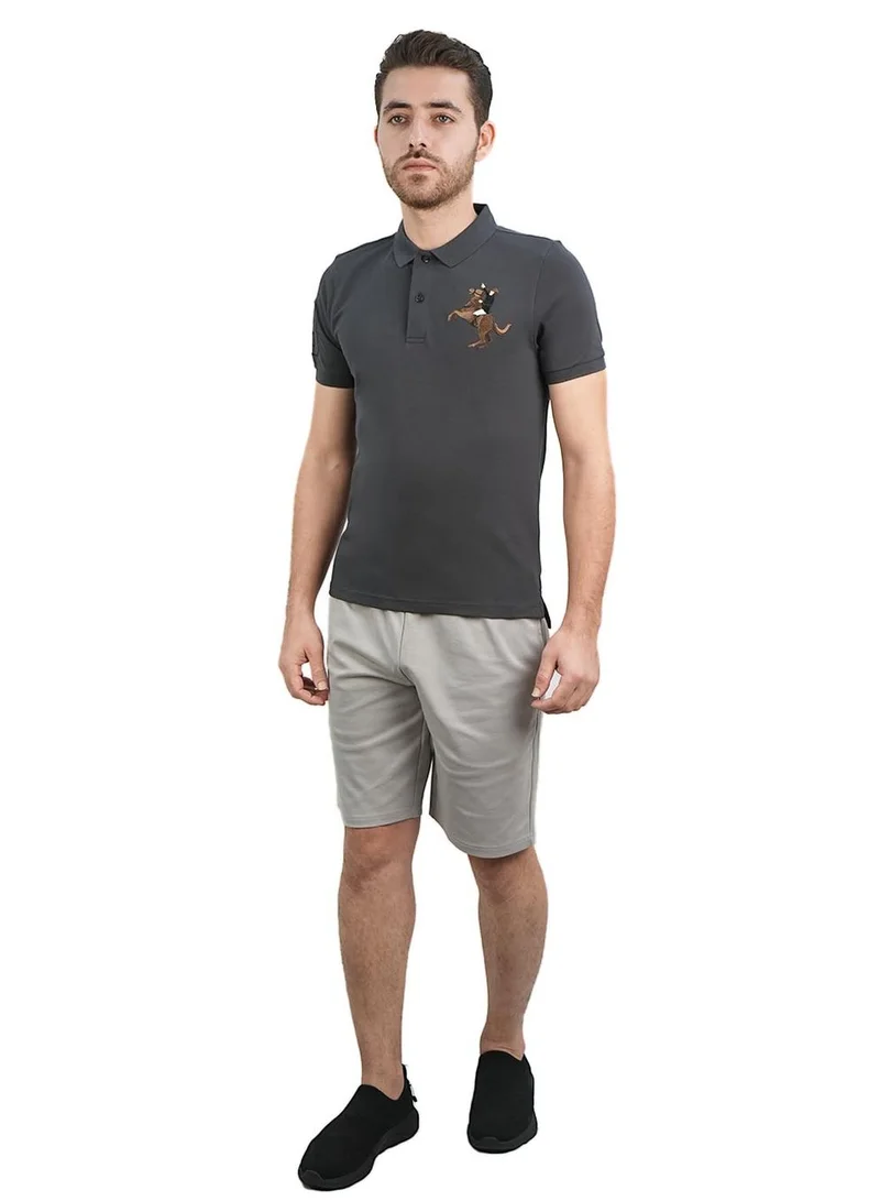 جيوردانو بولو رجالي قطن بقصة ضيقة وأكمام قصيرة بتصميم نابليون