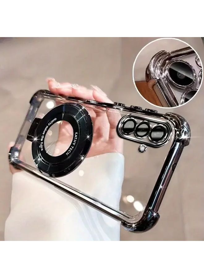 Black TPU Case For Samsung Galaxy A15 With Bracket Clear Protection Durable - Image 1