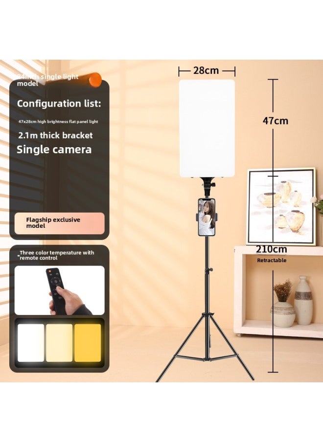 Generic 900w Studio Light Fill Light Photography Photo Anchor Beauty Chin Led Professional Food Light-Specifications:24inch [4500w Flagship Exclusive Model] Single Camera + 2m Floor Stand  - Image 1