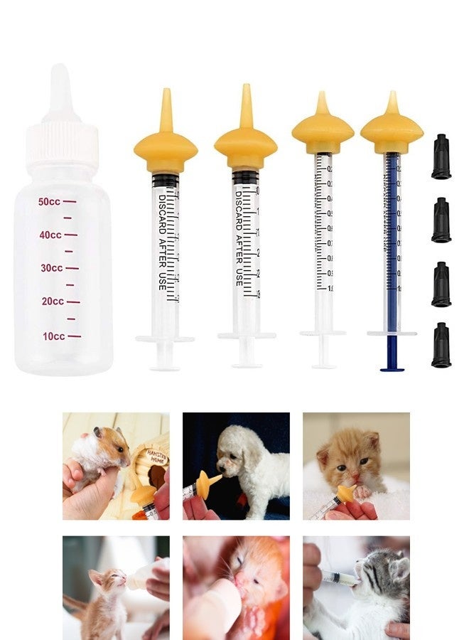 LuckyNov Pet Feeding Syringe Set, Nursing Bottle Kits with Pacifier, Replacement Nipple Mini Cat Feeding Bottle for Newborn Kittens, Puppies, Rabbits, Small Animals, Squirrel - Image 1