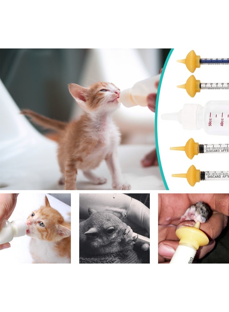 LuckyNov Pet Feeding Syringe Set, Nursing Bottle Kits with Pacifier, Replacement Nipple Mini Cat Feeding Bottle for Newborn Kittens, Puppies, Rabbits, Small Animals, Squirrel - Image 3