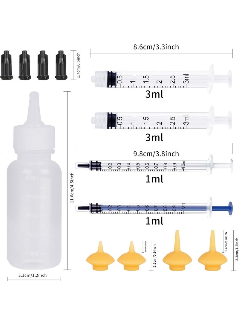 LuckyNov Pet Feeding Syringe Set, Nursing Bottle Kits with Pacifier, Replacement Nipple Mini Cat Feeding Bottle for Newborn Kittens, Puppies, Rabbits, Small Animals, Squirrel - Image 2