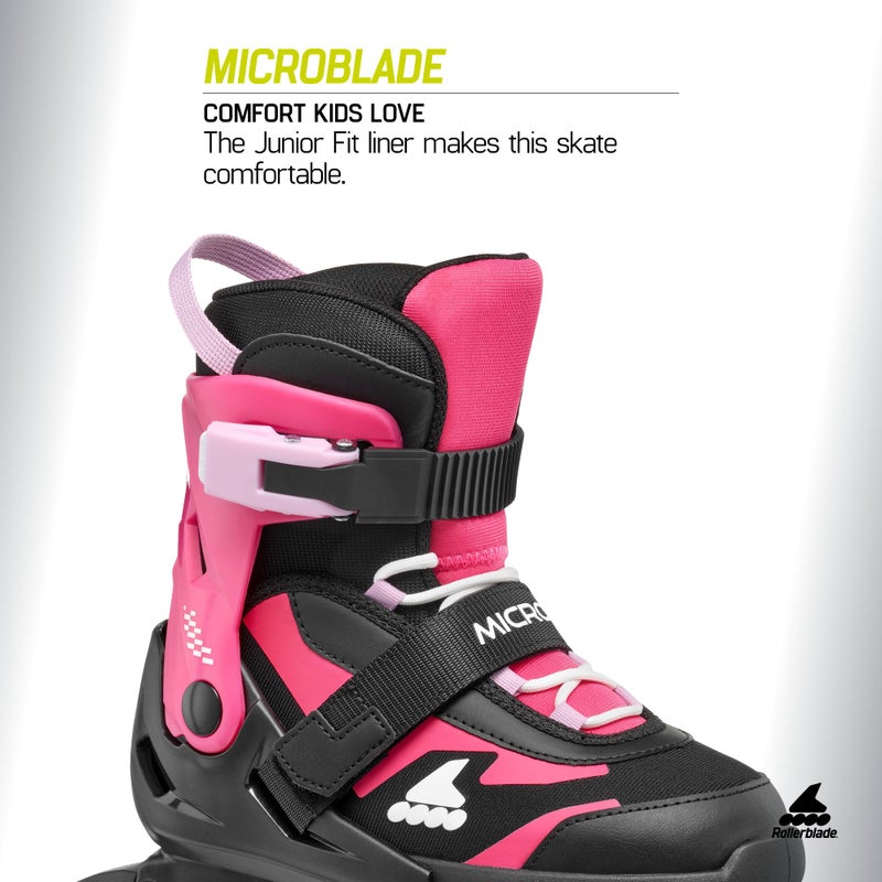 Rollerblade Microblade Kid's Adjustable Fitness Inline Skate, Pink/Black, Youth Performance Inline Skates - Image 3