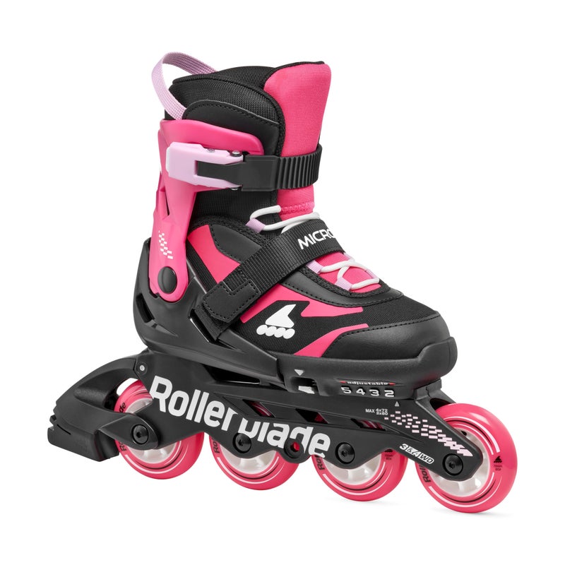 Rollerblade Microblade Kid's Adjustable Fitness Inline Skate, Pink/Black, Youth Performance Inline Skates - Image 1