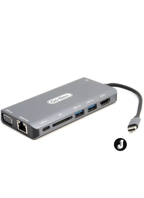 "USB-C Hub Adapter GD-8792 – 4-in-1 Multiport Adapter with HDMI, USB 3.0, and Power Delivery for Laptops and Tablets"