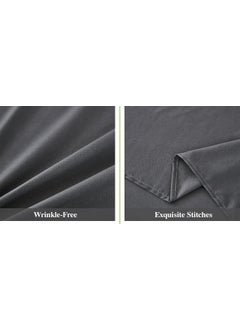 Elegio Elegio Plain Colour Double Bedsheet Soft Brushed Microfiber Fabric Shrinkage Fade Resistant Solid Colour Bedsheet Easy Care 1 King Size Bedsheet 2 Pillow Covers 92x102 Inches Dark Grey  - Image 5